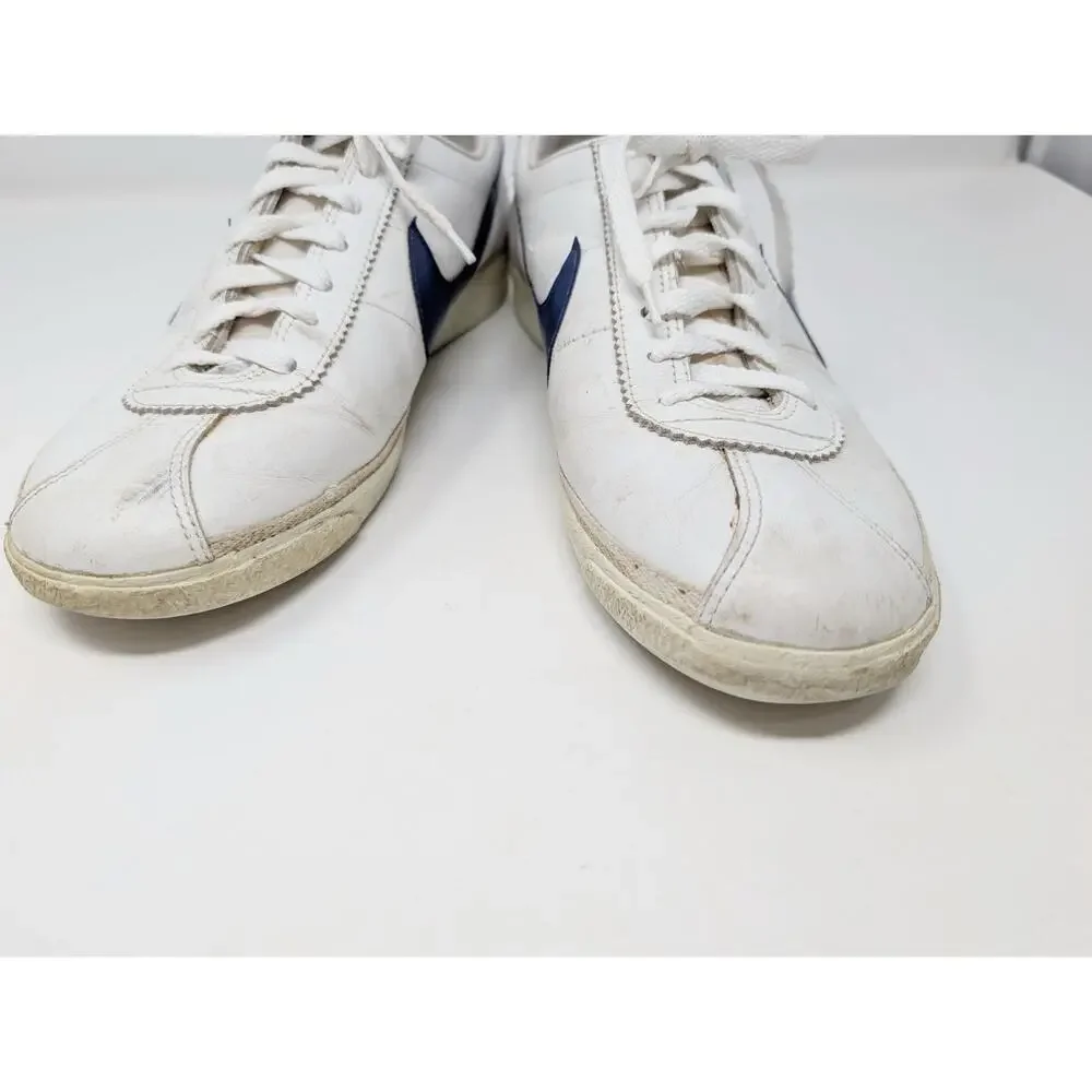 Vintage Nike Leather Bruin Leather White Blue Shoes Korea Men's Size 13